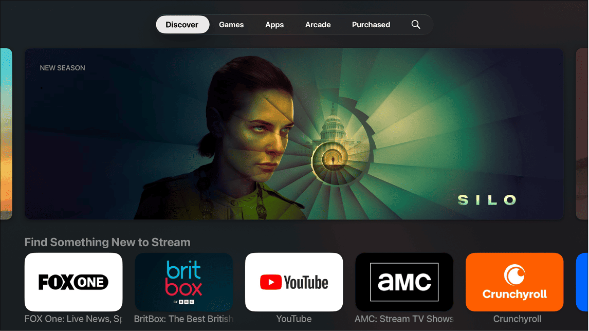 Apple TV App Store showing IPTV player apps